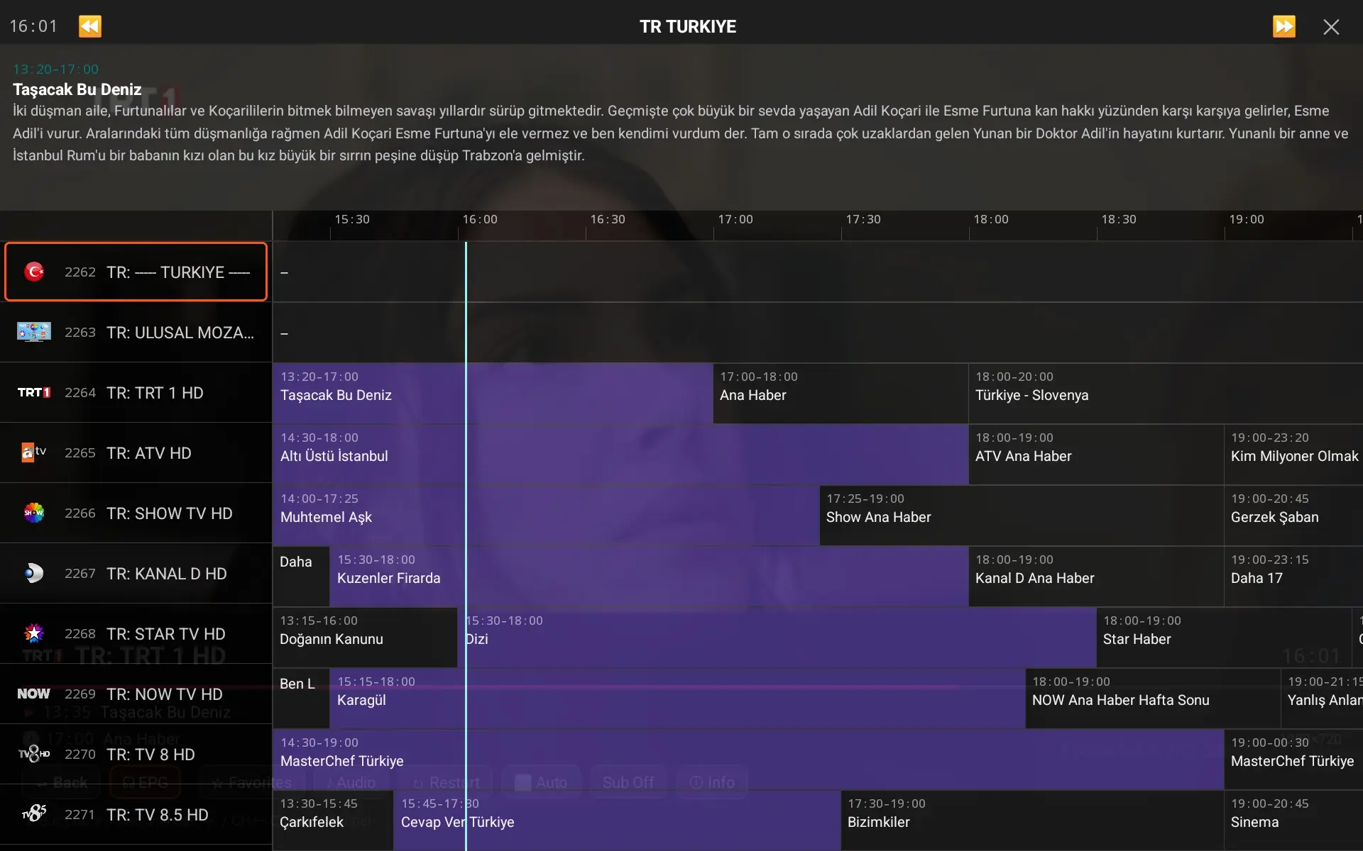 ColdPlayer+ Vollbild-EPG